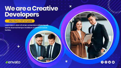 现代商业演示与几何形状工程AE视频