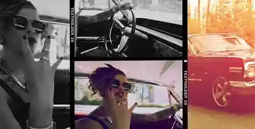 带胶片叠加的动态复古信号干扰幻灯片Slidesow视频和动态AE视频