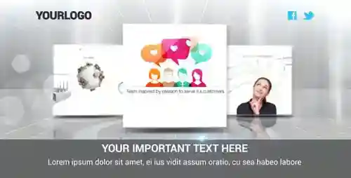 动态公司展示柜带旋转显示卡视频显示器AE视频