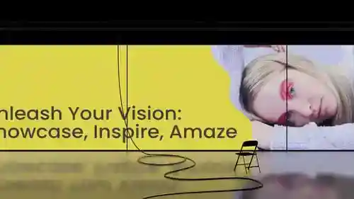 用于活动演示视频显示的动态曲面LED屏幕模型AE视频