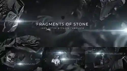 带有动态文本显示的破碎片段电影片头AE视频
