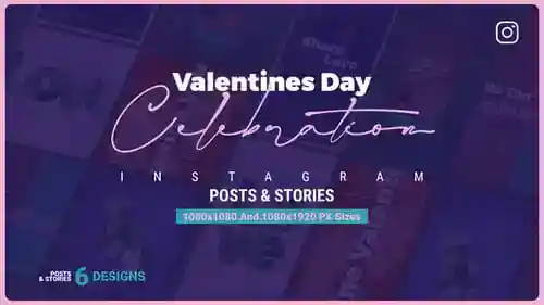 情人节Instagram爱情帖子和故事模板视频显示庆祝活动AE视频