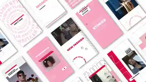 时尚的社交媒体故事，用于时尚推广动画instagram和blogger AE视频