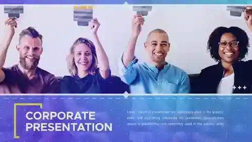 具有动态故障过渡AE视频的现代商业幻灯片