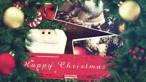 带有装饰饰品和冰过渡的节日圣诞节幻灯片新年instagram和节日新年片头AE视频