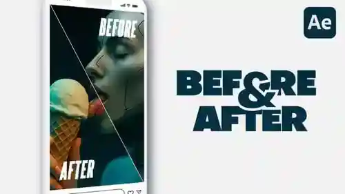 动态前后对比为垂直社交媒体9x16和艺术AE视频