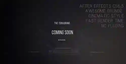 可怕的电影预告片片头视频显示注意黑暗AE视频