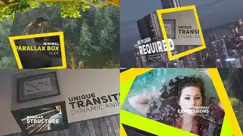 迷你动画视差框动态幻灯片模板3d和清洁AE视频