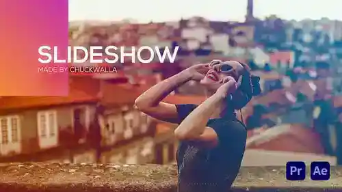 具有动态几何过渡和文本显示功能的现代幻灯片电影AE视频