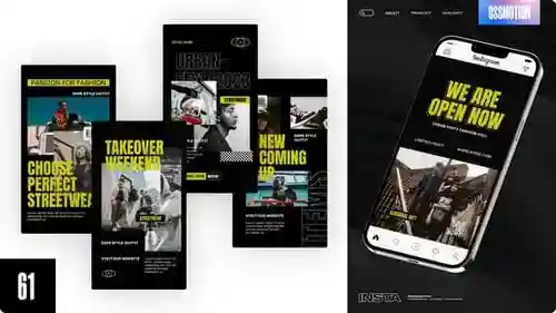 Instagram故事的动态城市活动促销广告AE视频