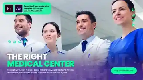 具有几何元素的现代医疗保健服务推广解剖与生物学AE视频