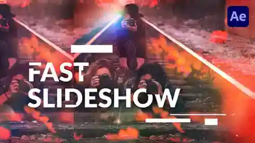 动态现代故障幻灯片快速排版过渡视频显示AE视频