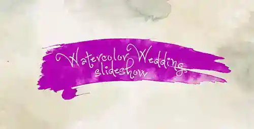 艺术水彩婚礼照片和视频幻灯片 AE视频