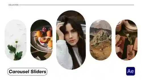 动态图像轮播和流体照片滑块广告AE视频