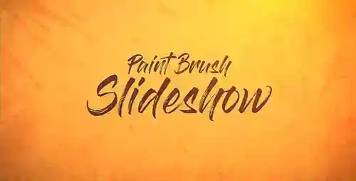 带有纹理过渡的动态笔刷描照片幻灯片AE视频
