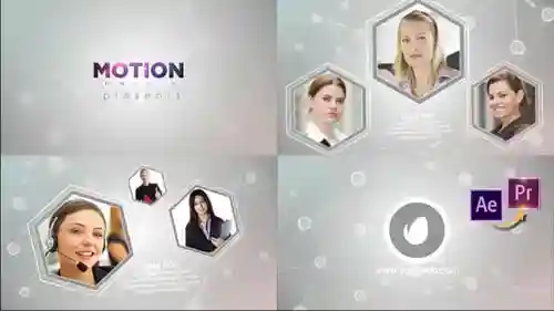 现代六边形企业网络介绍广播和商业AE视频