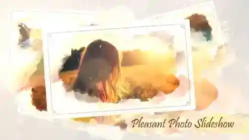 水彩照片幻灯片显示周年纪念和grunge AE视频