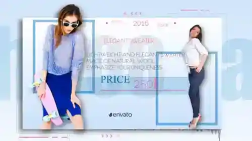 时尚系列产品促销动态照片和视频显示衣服和连衣裙AE视频