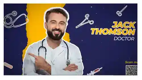 带有动态图标和流畅背景的动画个人资料标题AE视频