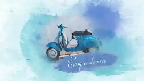 优雅的水彩墨水显示幻灯片draw AE视频