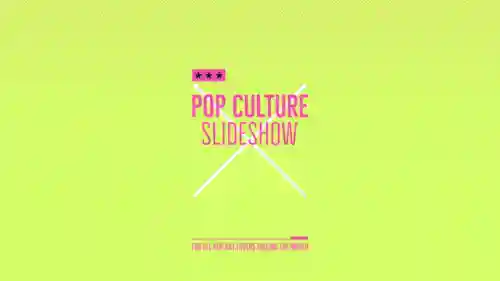 充满活力的波普艺术幻灯片与动态照片显示2d和平面AE视频