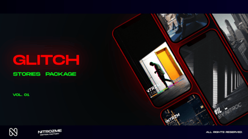 动态故障效果社交媒体故事包博客和品牌AE视频