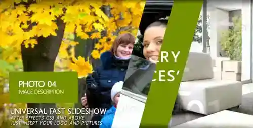 动态照片演示与快速过渡AE视频