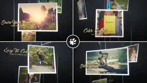 优雅的相册幻灯片为珍贵的回忆3d和周年纪念日AE视频