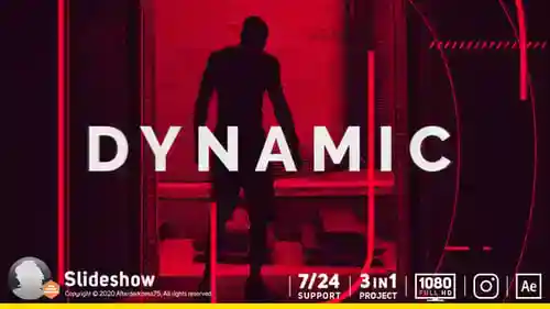 带有信号干扰效果的动态踩踏幻灯片片头素材动作和品牌AE视频