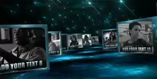 现代动态照片视频库演示框架和文本AE视频