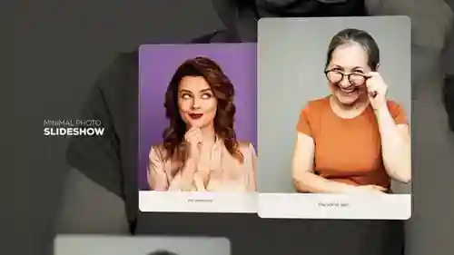 动态电影照片幻灯片与优雅的卡过渡AE视频