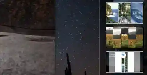 动态自然照片幻灯片与分屏过渡AE视频