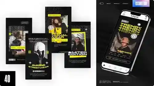 Peach Streetwear Instagram故事广告AE视频