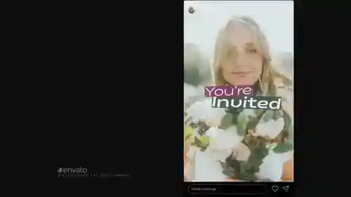 婚礼邀请手机竖屏动画AE视频
