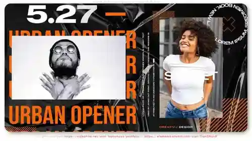 城市街道片头动画积极的促销和战斗AE视频