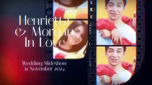 复古婚礼幻灯片古董婚姻记忆AE视频