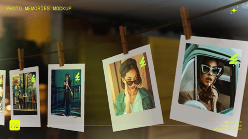 照片记忆模型视频显示和背景AE视频