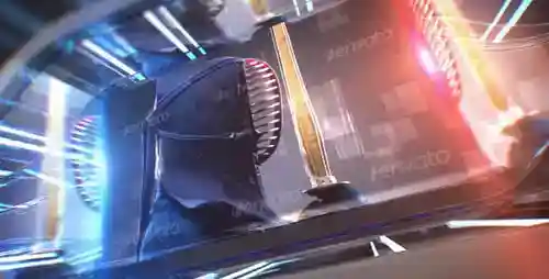 高科技画面视频显示3d和蓝色AE视频