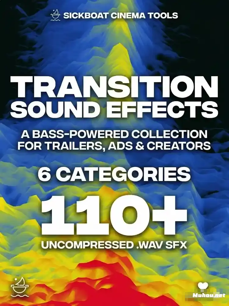 Transition Sound Effects 电影级转场音效包 110+ 包含上升、速度渐变、呼啸、冲击、故障等