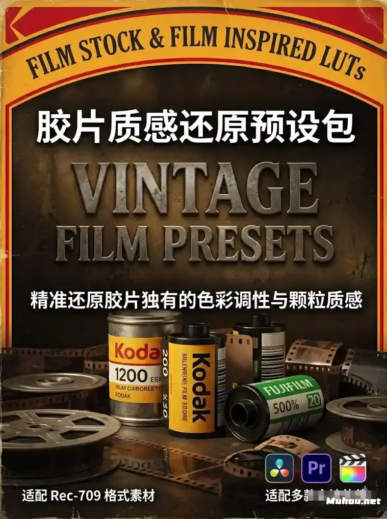 Rec-709 专用90+ 柯达、富士同款与真实胶片 Film Stock & Film inspired LUTs 预设库