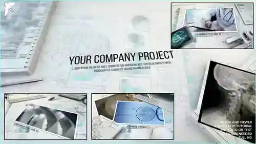 医疗和健康相册翻开展示画面AE视频