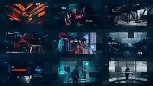 科幻高科技高科技数字幻灯片/IT技术片头素材/高科技未来/企业演示AE视频