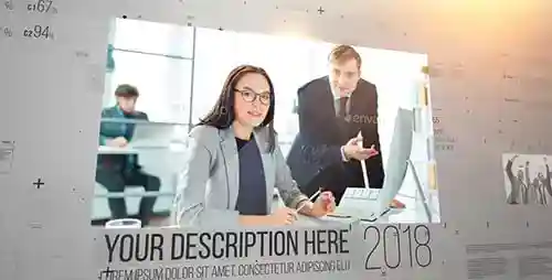 商业和企业三维空间图片展示AE视频