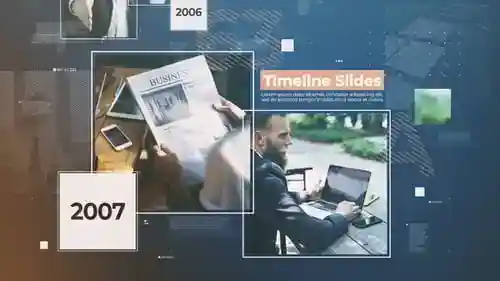时间轴幻灯片年鉴历史事件视频显示 AE视频
