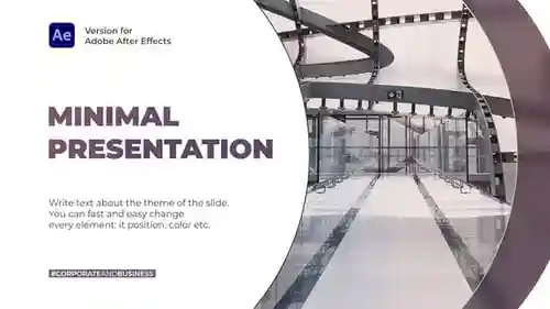 简约作品集演示抽象艺术和商业演示AE视频