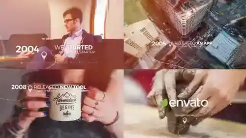 现代视差时间轴幻灯片公司AE视频