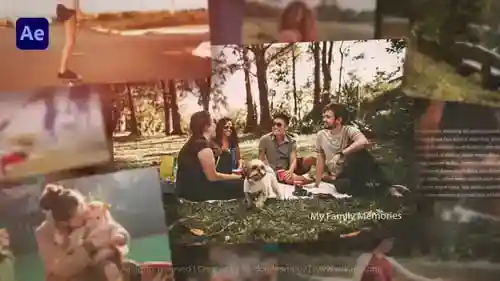 纪念照片幻灯片葬礼和美丽的爱情AE视频