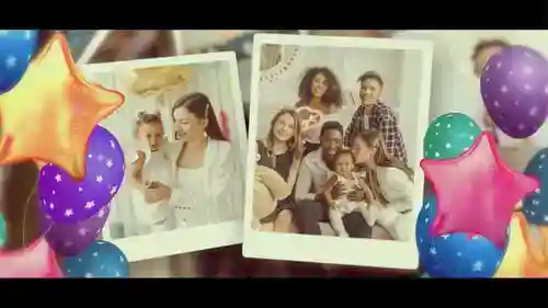 生日快乐幻灯片和动画AE视频