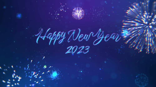 新年片头文字动画夜空礼花背景AE视频