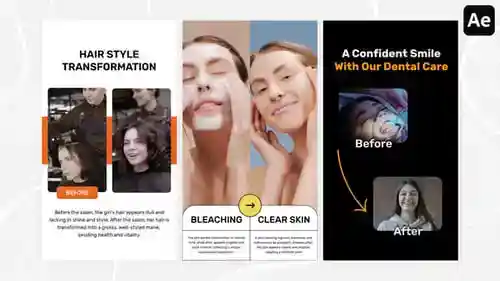 社交媒体竖版包装封面模板AE视频